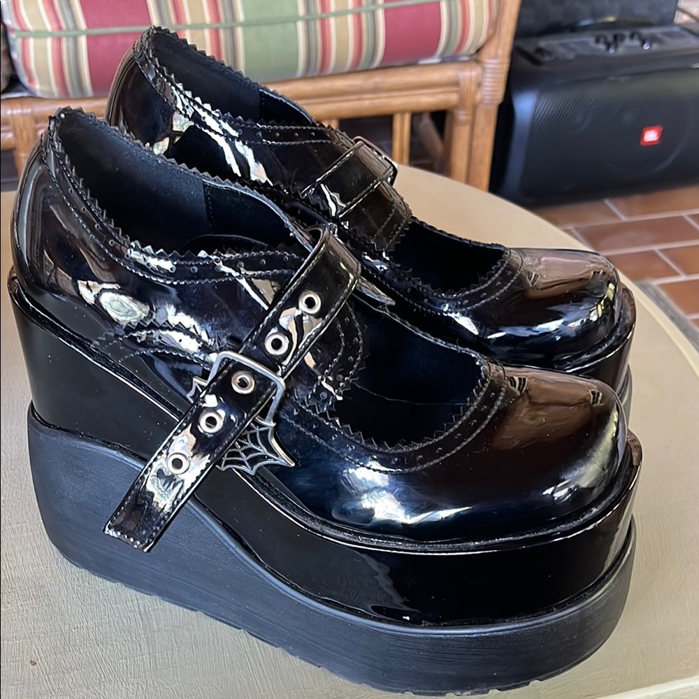 Demonia Void-38 Patent Leather Platforms